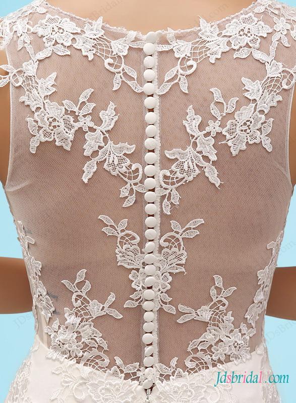 Mariage - H1465 Stunning illusion back mermaid lace wedding dress