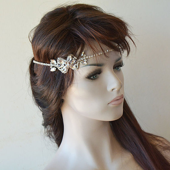 Hochzeit - Bridal Headpiece, Crystal Bridal Headband, Wedding Headpiece, Bridal Hair Jewelry