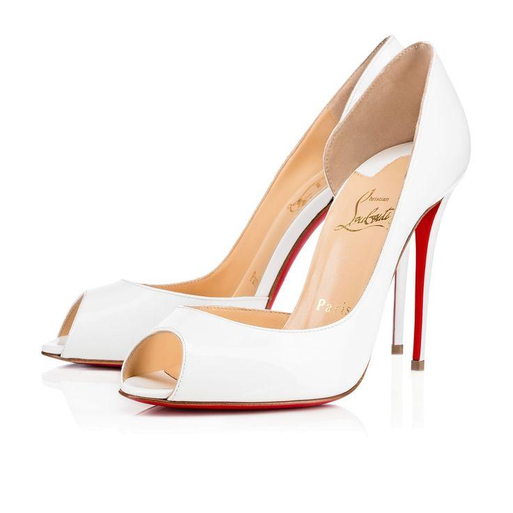 زفاف - DEMI YOU PATENT, White, Patent Calfskin, Women Shoes, Louboutin.