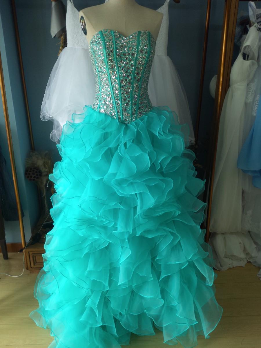 زفاف - Aliexpress.com : Buy Sweetheart Floor Length Corset Ruffled Ball Gown Prom Dresses from Reliable gown accessories suppliers on Gama Wedding Dress