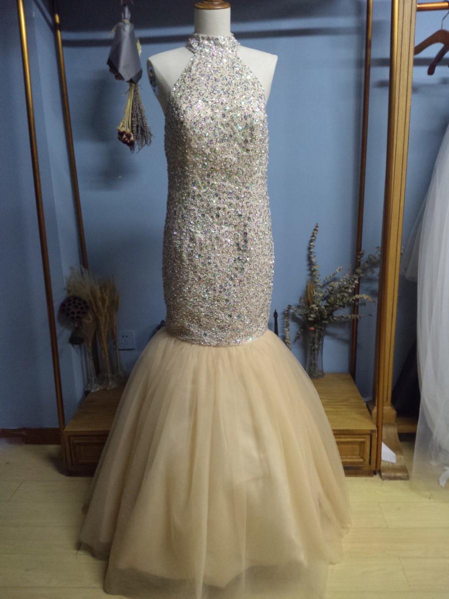 Свадьба - Aliexpress.com : Buy Halter Floor Length Open Back Champagne Mermaid Prom Dresses from Reliable dresses for 12 year olds suppliers on Gama Wedding Dress
