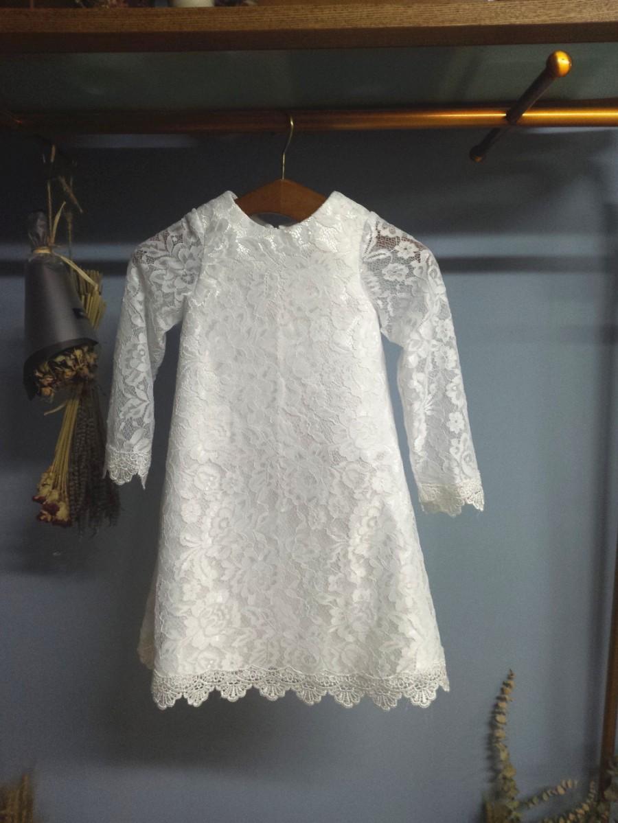 زفاف - Aliexpress.com : Buy Little Princess Long Sleeves Knee Length Toodler Flower Girl Dress from Reliable dresses girl suppliers on Gama Wedding Dress
