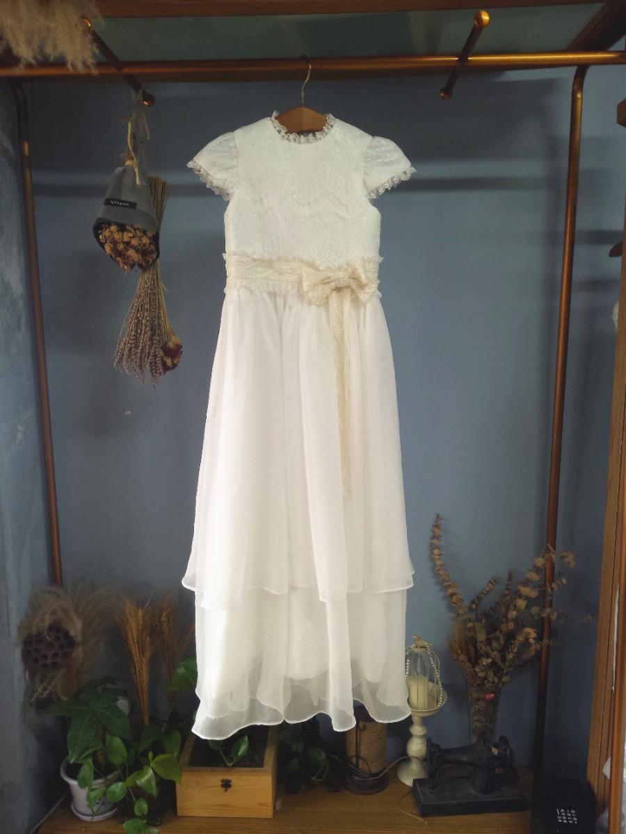 زفاف - Aliexpress.com : Buy Cap Sleeves Ankle Length Lace and Chiffon Flower Girl Dress Pageant Dress from Reliable dress sweetheart suppliers on Gama Wedding Dress