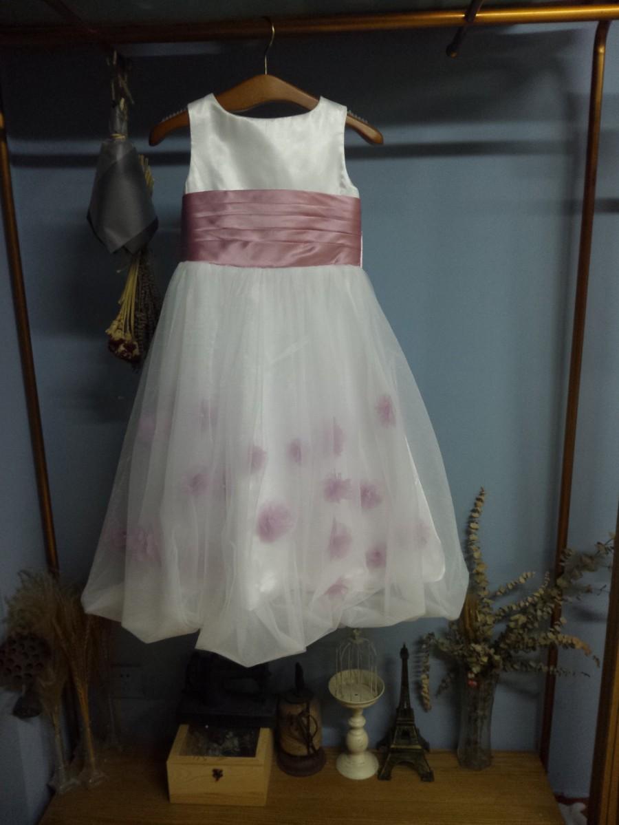 زفاف - Aliexpress.com : Buy Flower Gril Dress Communion Dress with Pleated Cummer band and Removable Bow from Reliable dress sparkle suppliers on Gama Wedding Dress
