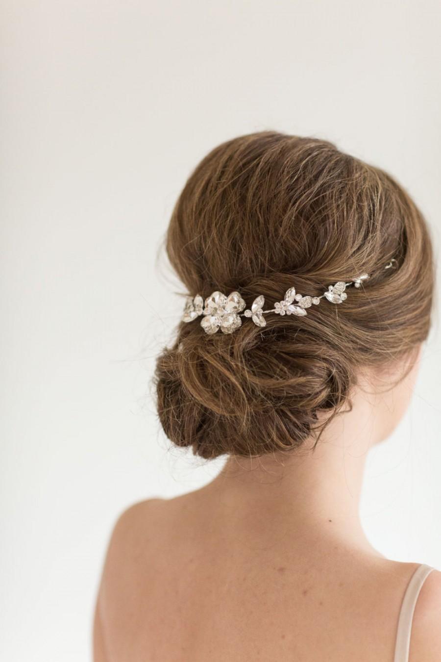 Hochzeit - Bridal Hair Accessory,  Crystal Hair Swag, Wedding Hair Vine