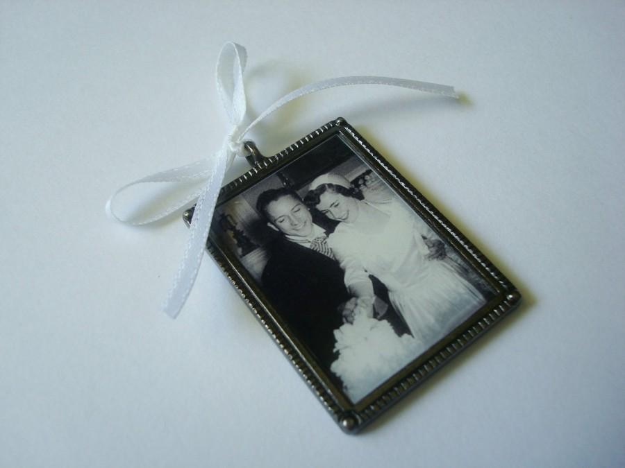 Wedding - Custom Bridal Bouquet Memory Photo Charm For the Bride, Mother of the Bride, Groom, etc.