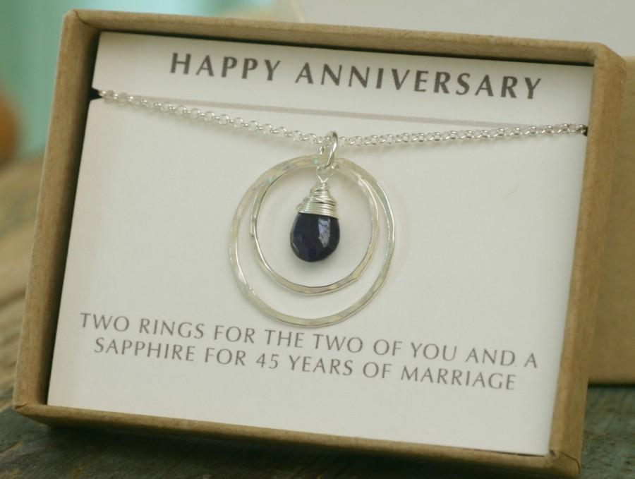 Wedding - 45th anniversary gift, 45th wedding anniversary gift, sapphire wedding jewelry, wedding anniversary gift for her - Celeste