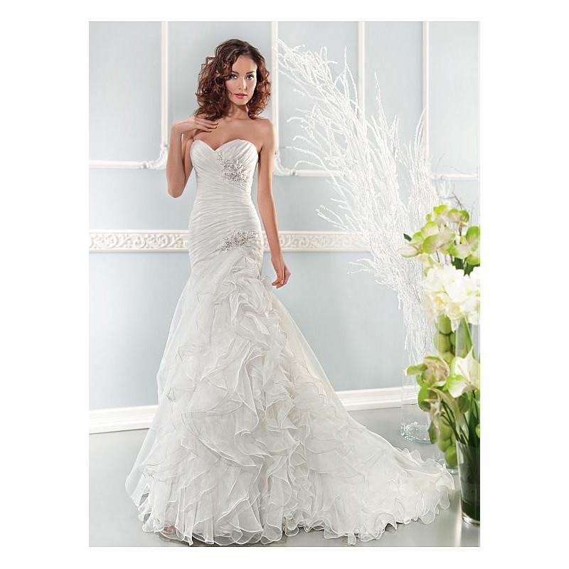 زفاف - Elegant Organza Sweetheart Neckline Natural Waistline Mermaid Wedding Dress - overpinks.com