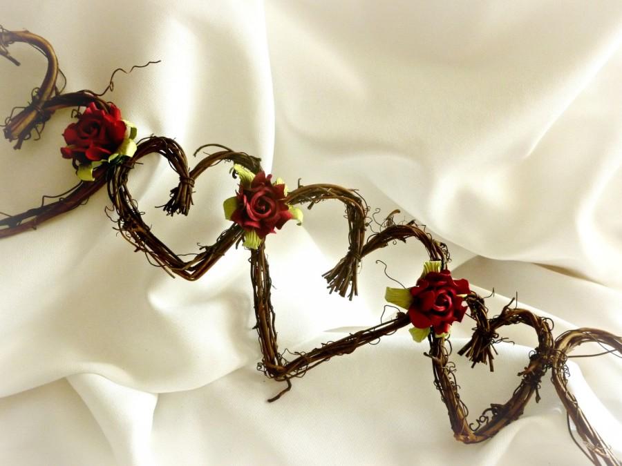 Свадьба - Fall Wedding Decor, Christmas Rustic Decorations, Vine Garland, 5ft With Or Without Roses