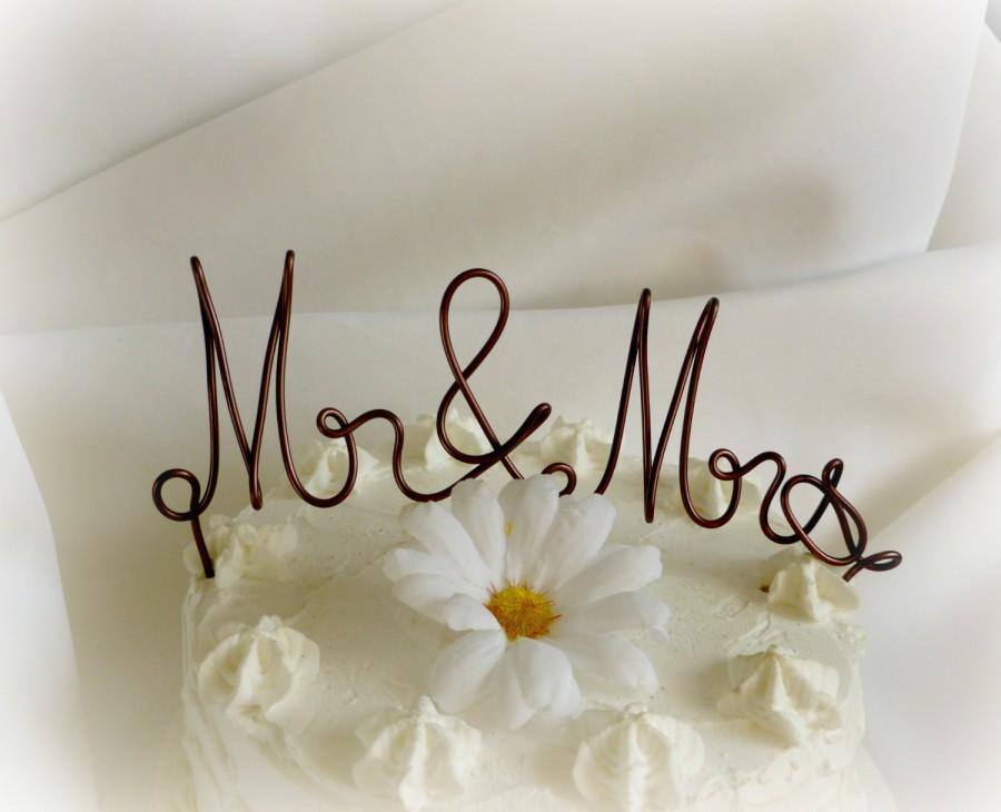 Wedding - Mr Mrs Cake Topper, Wedding Decor, 8 Inch