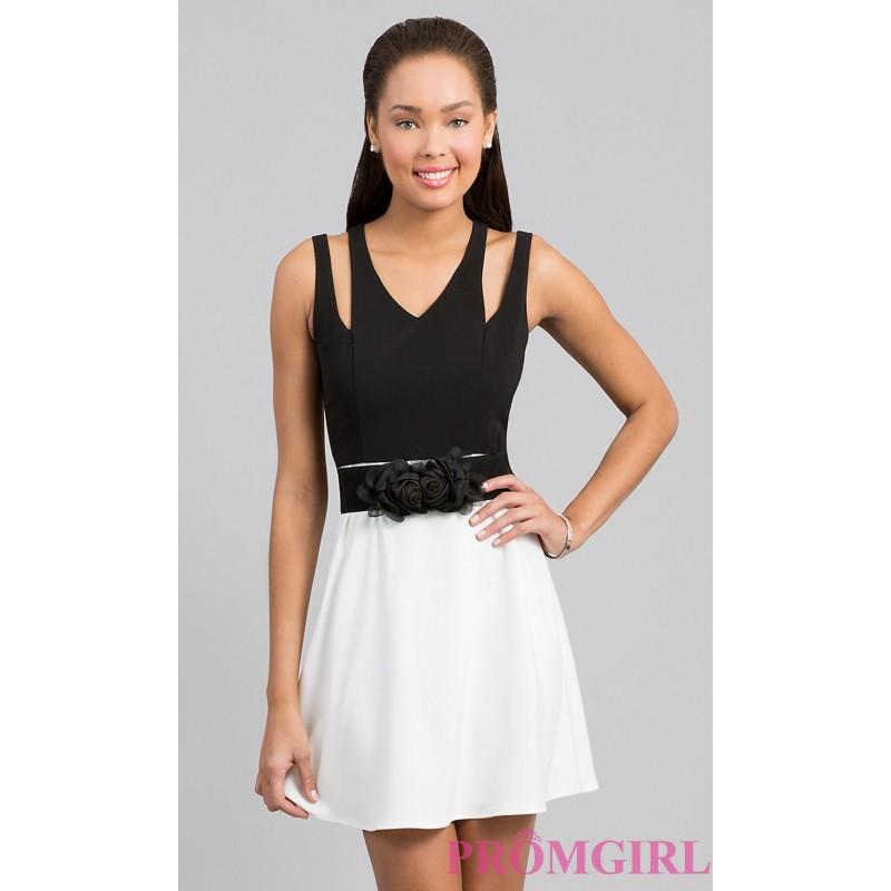 Mariage - Short V-Neck Sleeveless Dress - Brand Prom Dresses