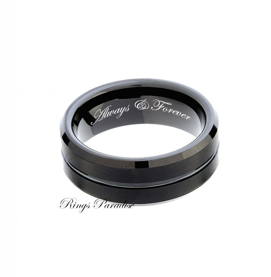 زفاف - Tungsten Wedding Band, Men's Tungsten Ring, Tungsten Carbide, His and Her Promise Ring, Personalized Ring, Mens Gift, Engagement Ring, Bands