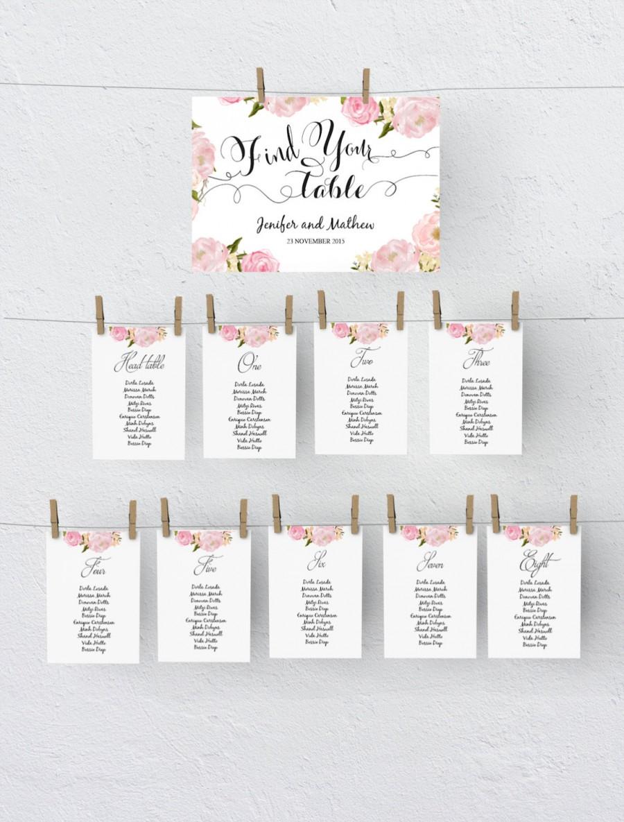 Wedding - Printable Seating Chart Template, wedding table plan,  