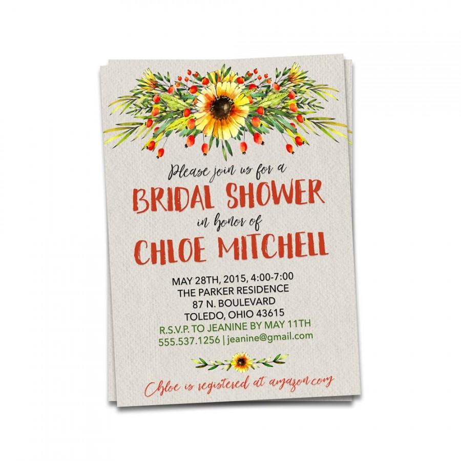 Mariage - Wildflower Bridal Shower Invitation, Wedding Shower Invitation, DIY Shower Invitation, Printable Invitation Wildflower Bridal Shower