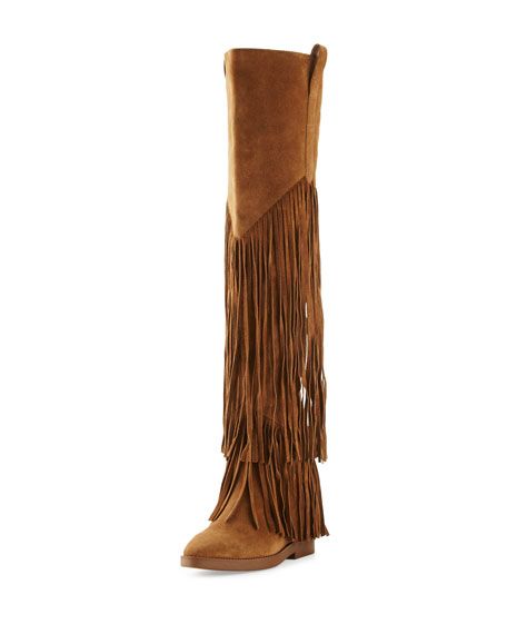 Свадьба - Gipsy Fringe Suede Over-The-Knee Boot