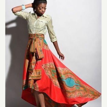 Hochzeit - Worldwide Free Shipping - Costumisable Dashiki Skirt