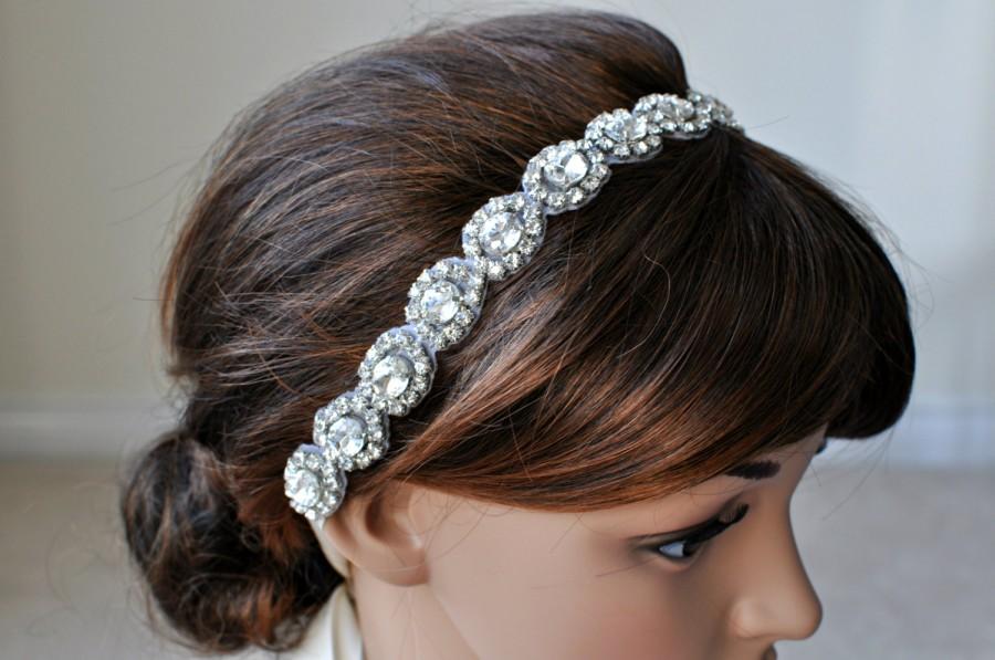 Hochzeit - Wedding Hair Accessory, Beaded Headband, Bridal Headband, Crystal Ribbon Headband, rhinestone headband, hair accessory, accessory, bridal