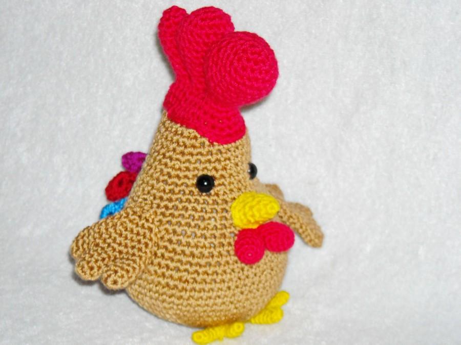 Свадьба - Crochet rooster Amigurumi rooster Stuffed crochet chicken Gift ideas Colorful rooster Kawaii rooster toy rooster new year symbol