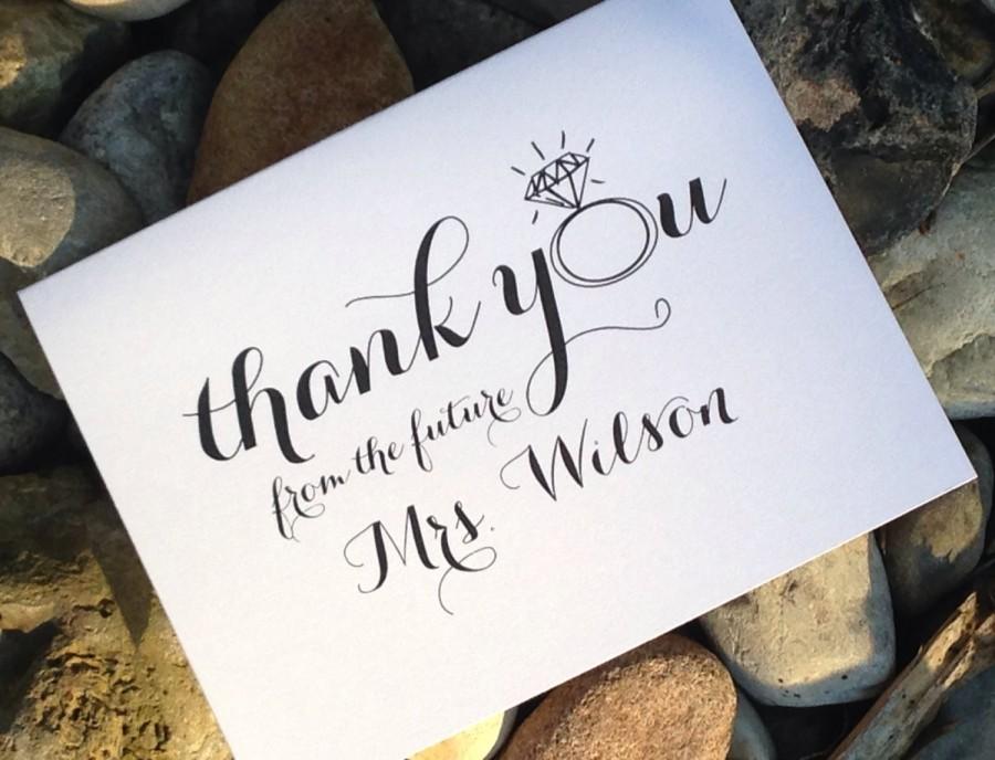 Wedding - Wedding Bridal Shower Thank You Cards, Thank You From the Future Mrs. Thank You Notes, Wedding Shower, Shower Gift, Set of 12 cards