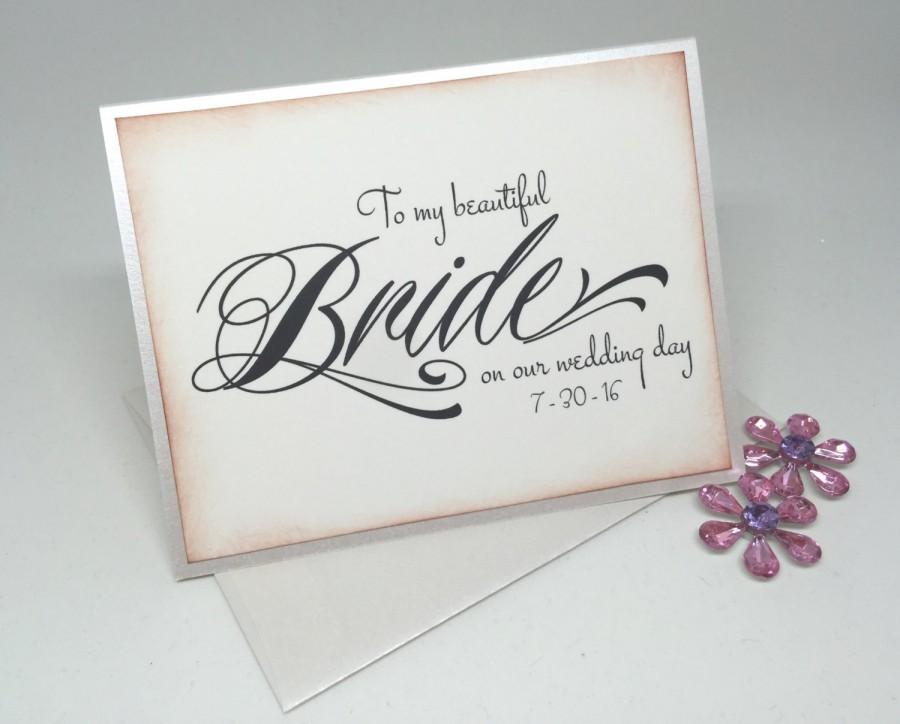 زفاف - Wedding Card For Bride, To My Beautiful Bride, Newlywed Card, Wedding Day Card, Vintage Inspired