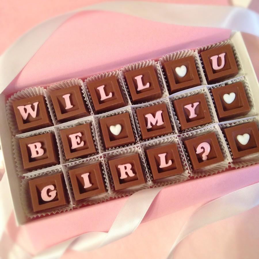 Hochzeit - Will You Be My Girlfriend Chocolates - Unique Chocolate Girlfriend Gift