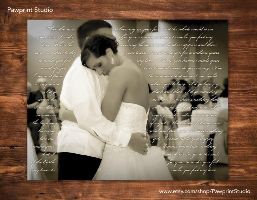 زفاف - PRINTABLE: Wedding First Dance Photo With Song Lyrics (Customizable)