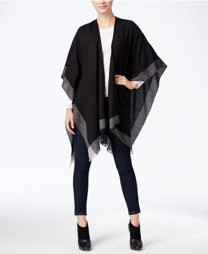 Mariage - Charter Club Lightweight Border Stripe Poncho, Only at Macy's