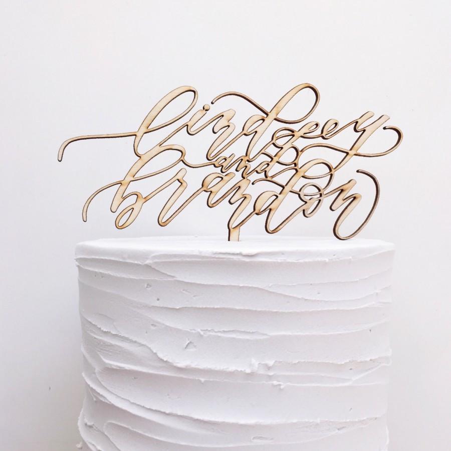 Wedding - First Name Laser Cut Wood Cake Topper 