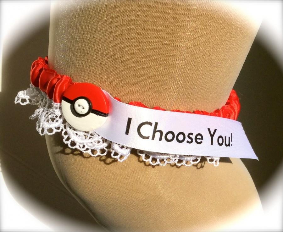 زفاف - Pokemon, wedding garter, I Choose You