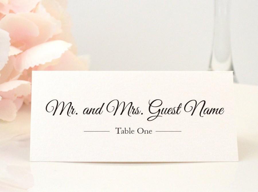 زفاف - Printed Wedding Place Cards, Elegant, Escort Card, Name Card, Ivory, Brown, Bronze, Simple, Elegant, Formal, ELEGANT SCRIPT Design