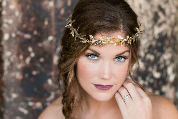 Свадьба - Gold Leaf Bridal Crown, Greek Laurel Leaves headpiece, Gold circlet - CR312 - READY TO SHIP