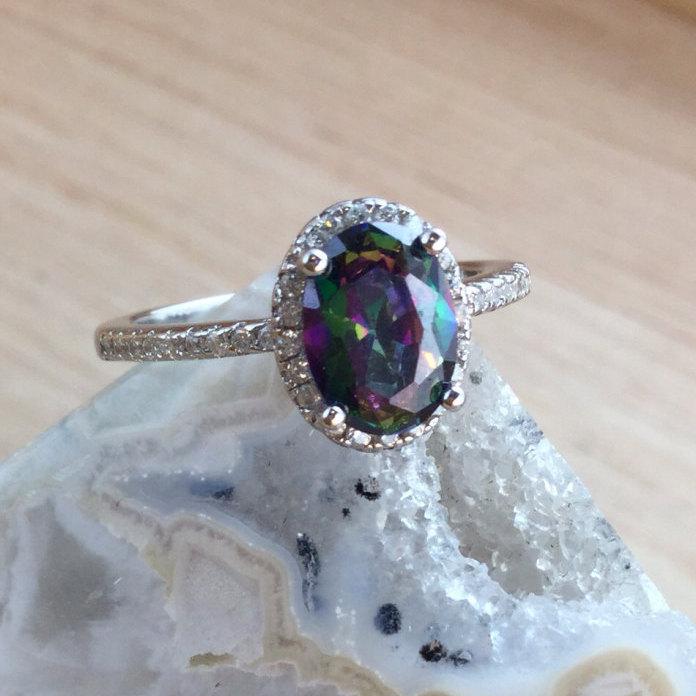 Mariage - Mystic Topaz Ring Sterling Silver Gemstone size 4 5 6 7 8 9 10