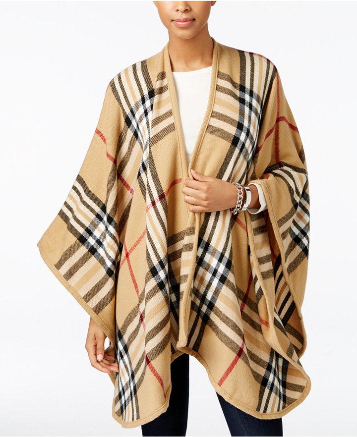 Wedding - Charter Club Exploded Plaid Poncho, Only at Macy's