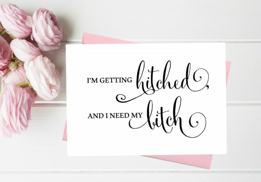 Wedding - Funny Asking Bridesmaid cards. All you need is love and your best friend. Cute MAid of honor, Matron of honor, Bridesmaid proposal card.