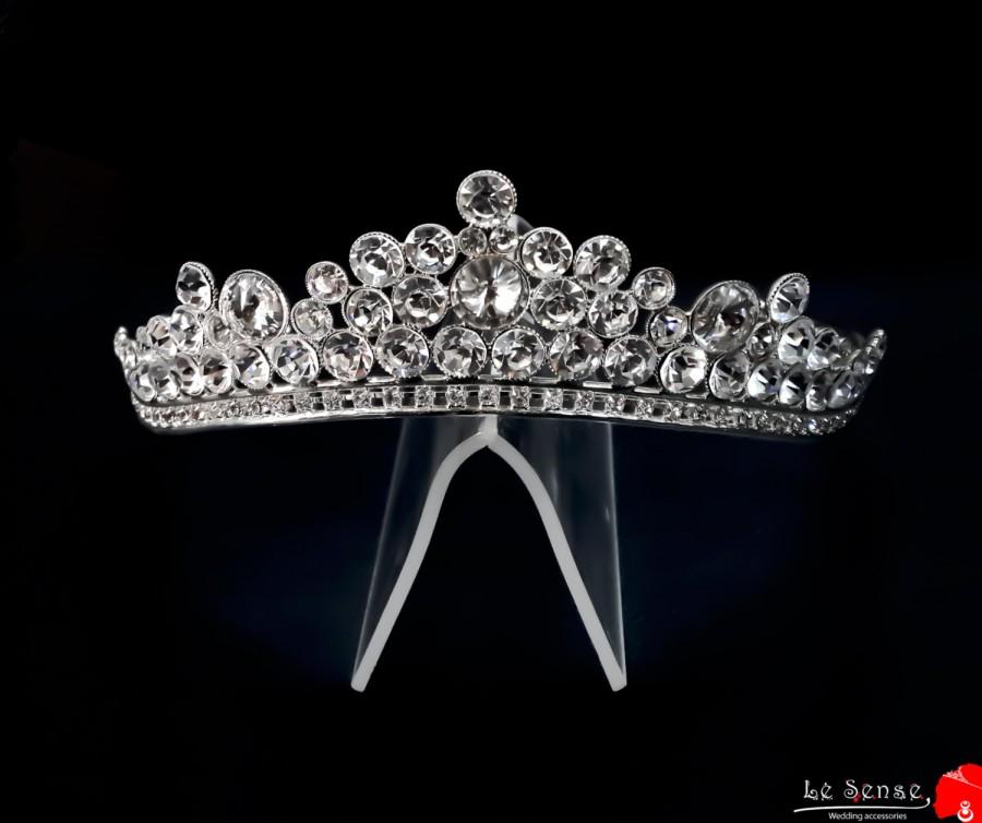 Mariage - Unique handmade wedding tiara handmade for order inlaid with SWAROVSKI  Crystals and rhinestones,