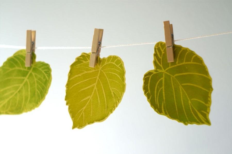 Свадьба - Green Leaves Decorations - Place cards, escort cards, dinner parties, weddings, events