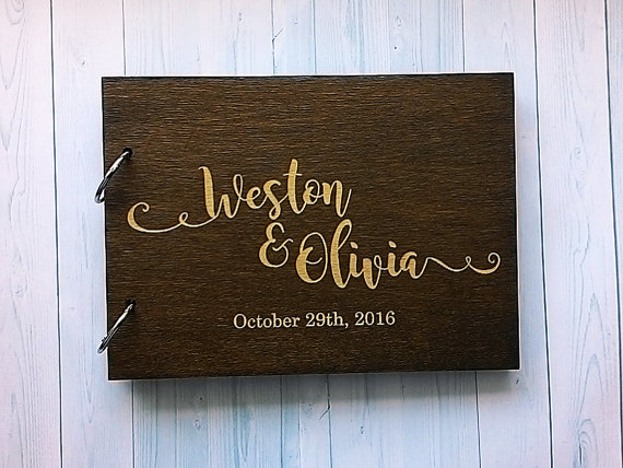 Mariage - Wedding guest book Rustic Guest book Wood Guest Book Custom Guest Book Rustic Guestbook Laser engraved