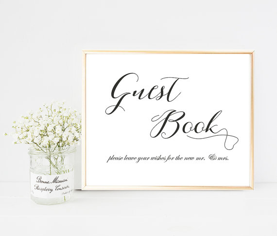 Hochzeit - Printed Guest Book Wedding Sign, Please Sign Our Guest Book Sign, Guest Book Sign Paper, Wedding Guest Book Sign, Guest Book Sign Print