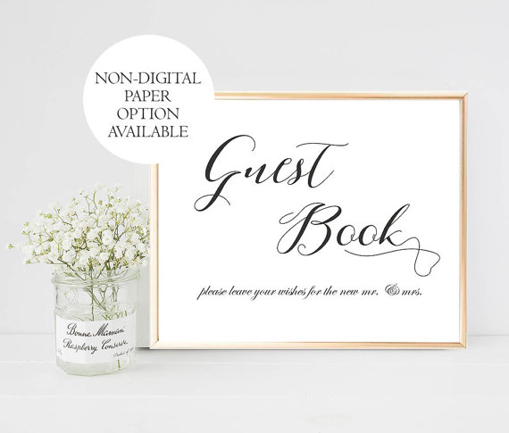 Wedding - Printable Guest Book Wedding Sign, Please Sign Our Guest Book Sign, Guest Book Sign Digital, Wedding Guest Book Sign, Printable Wedding Sign