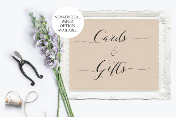 Свадьба - Rustic Wedding Gifts Sign Printable, Gifts and Cards Wedding Sign, Kraft Gifts Wedding Sign, Vintage, Gifts and Cards Digital File