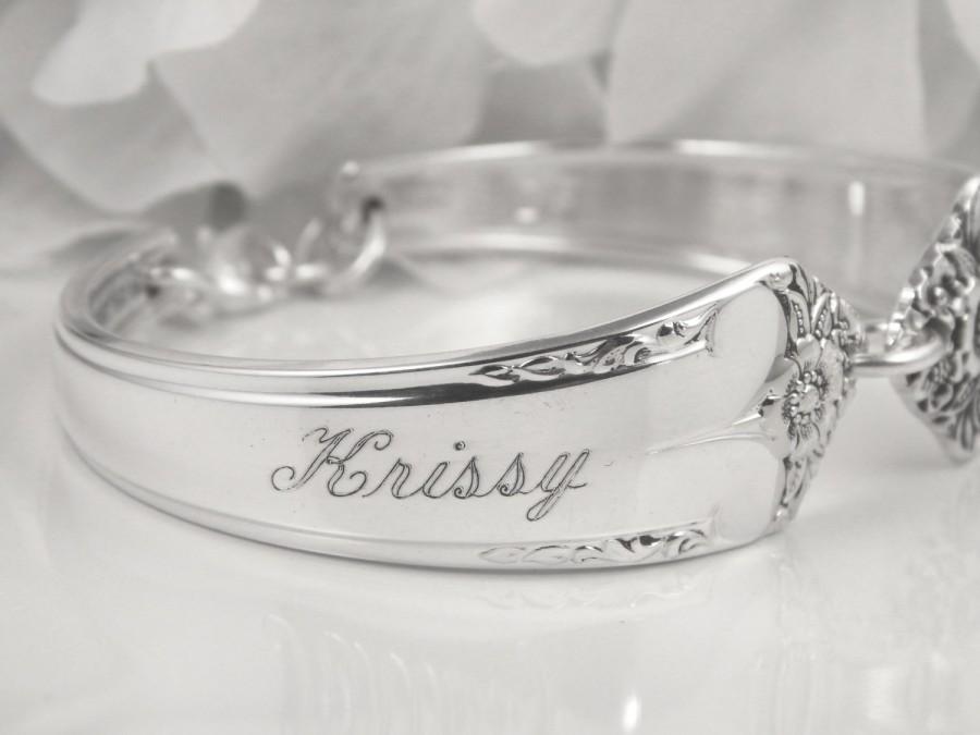 Mariage - PERSONALIZED Bridesmaids Bracelets, FREE ENGRAVING, You Choose Quantity Bridesmaid Gifts, Spoon Bracelets, Weddings, Jewelry Sets, Bracelets