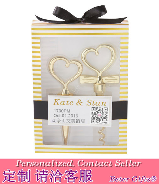 Hochzeit - CHEERS TO A GREAT COMBINATION GOLD WINE SET Wedding Souvenirs BETER-WJ120