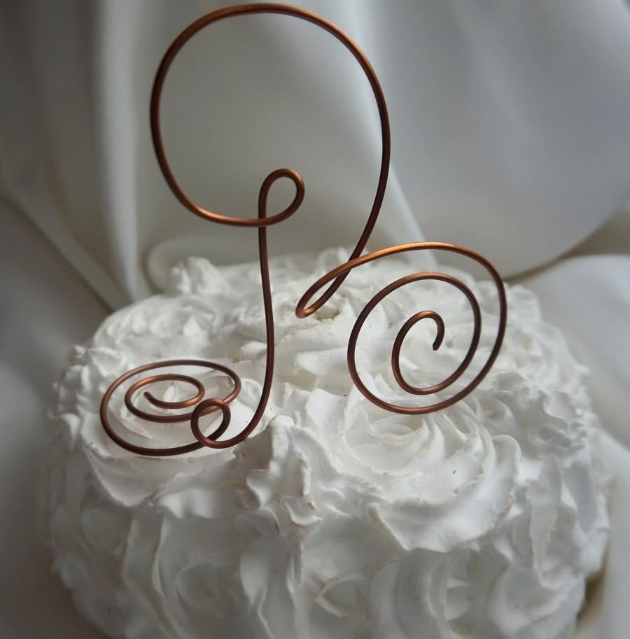 زفاف - Rustic Wedding Decor, Cake Topper, Copper Letter Personalized