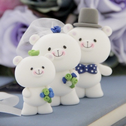Свадьба - bear Wedding Cake Topper---k932