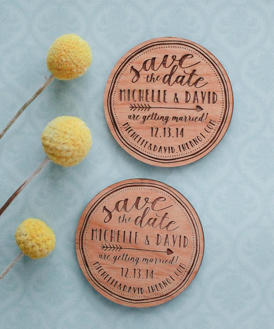 Mariage - Custom Save the Date Wood Magnet, Wooden Save the Dates, Wedding Favor Magnets, Custom Wedding Invitation, Wood Slice Magnet, Wedding Gifts