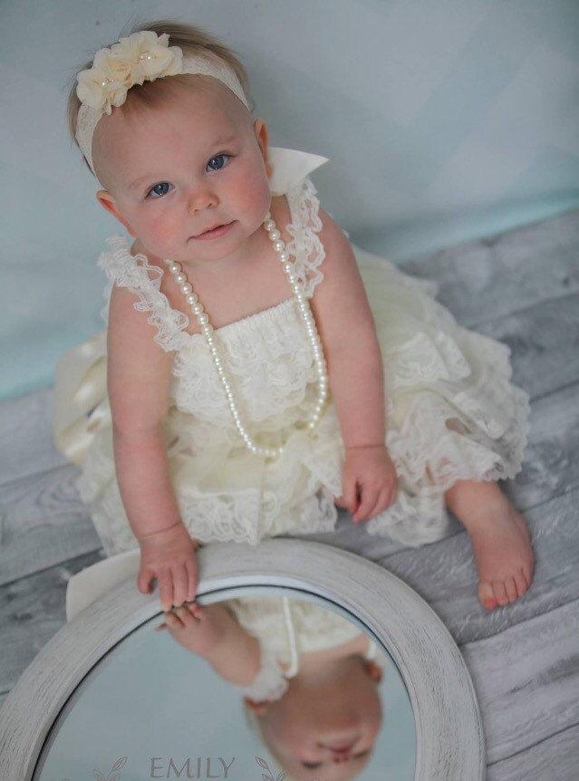Wedding - First birthday girl dress. Flower girl dress. Lace flower girl dress.  2nd birthday outfit. Toddler dress. Petti lace dress. Birthday girl o