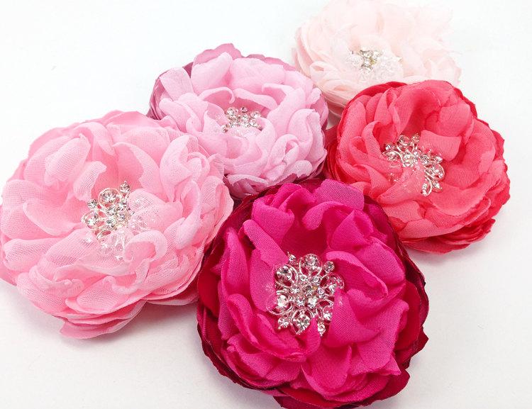 Mariage - Watermelon Blush Pink Rose Flower - Hair Clip - Pick Your Color - Wedding, Bridesmaid, Flower Girl, Formal Occasion, Photo Prop Ana