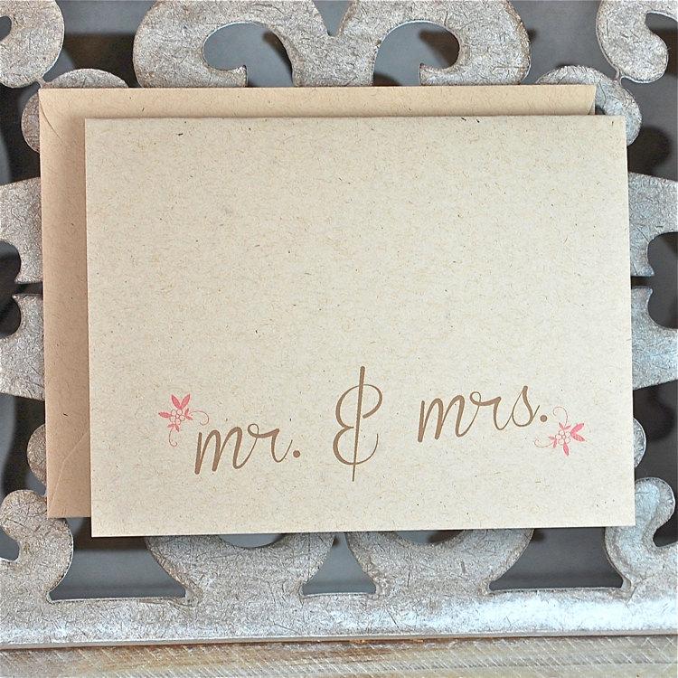 Hochzeit - Recycled Wedding Thank You Cards . Wedding Thank You Notes . Thank You Cards Wedding - Mr & Mrs