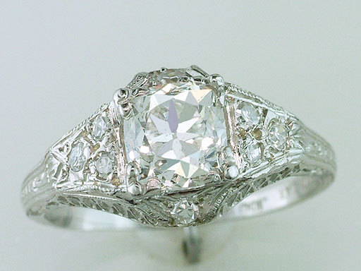 Mariage - Vintage Antique GIA Certified 1.20ct Diamond Platinum Art Deco Engagement Ring