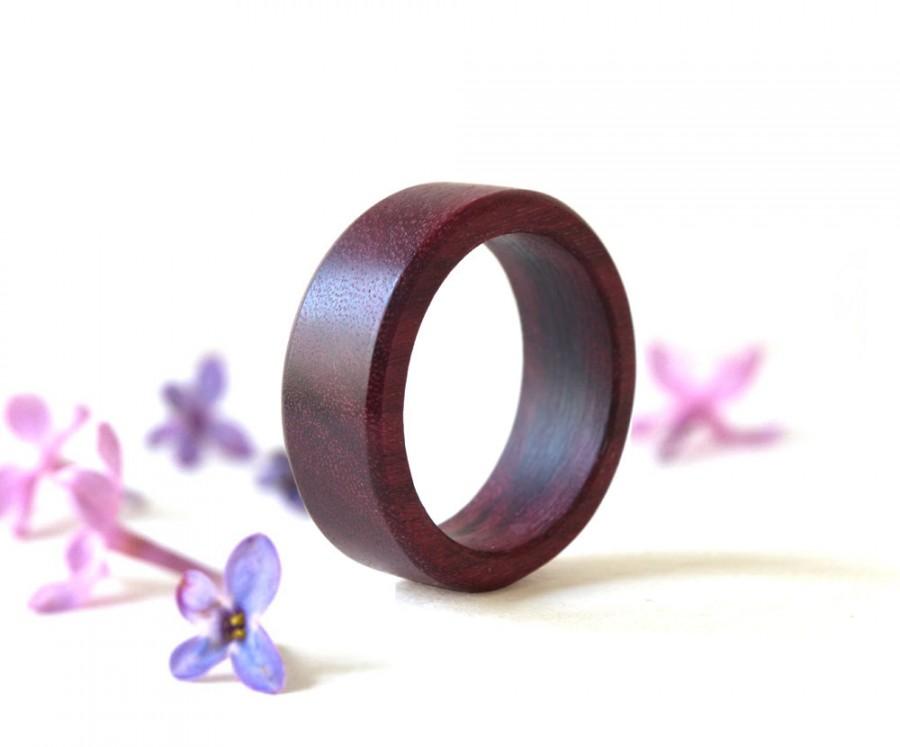 زفاف - Purple Heart Wood Ring, Wooden ring, Men Ring, Unisex Ring, Women Ring, Geometric Jewelry, Minimalist Ring, Natural Ring, Holiday Gift